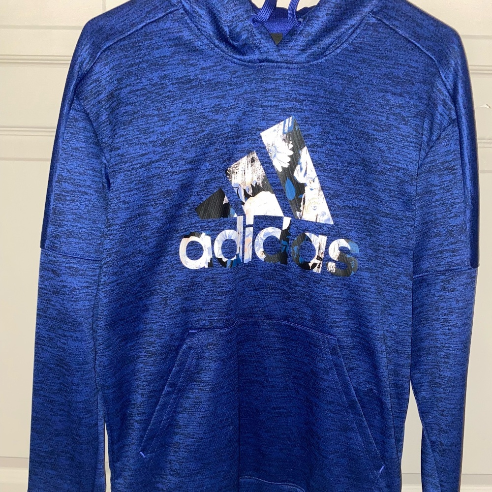 Adidas hoodie, size L, blue